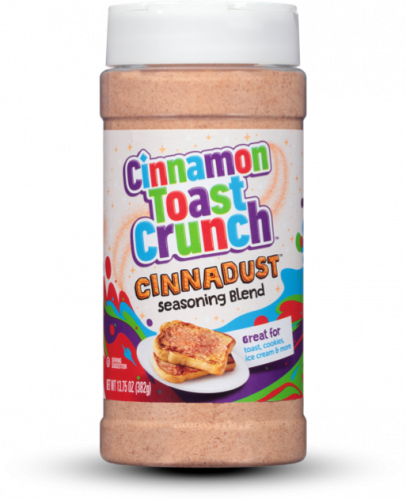 Cinnamon Toast Crunch cinnamon flavoring and more in Cinnadust seasoning for breakfasts and desserts and more!